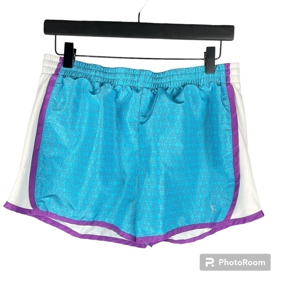DANSKIN Now Blue Purple and White Athletic Shorts